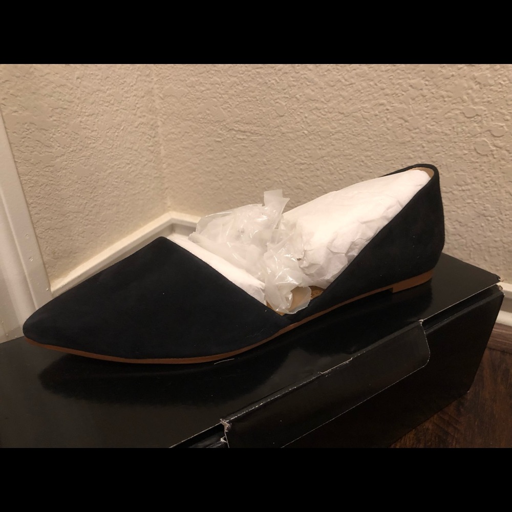 J Crew Black Suede Zoe D’Orsay Flats